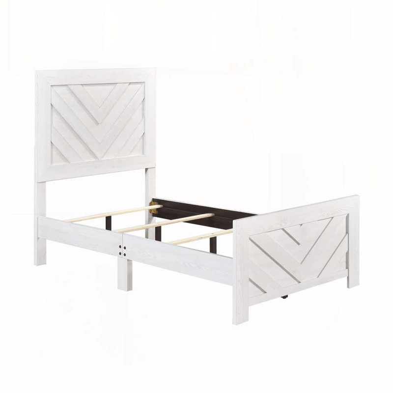 Wooden Platform Bed, Twin, White