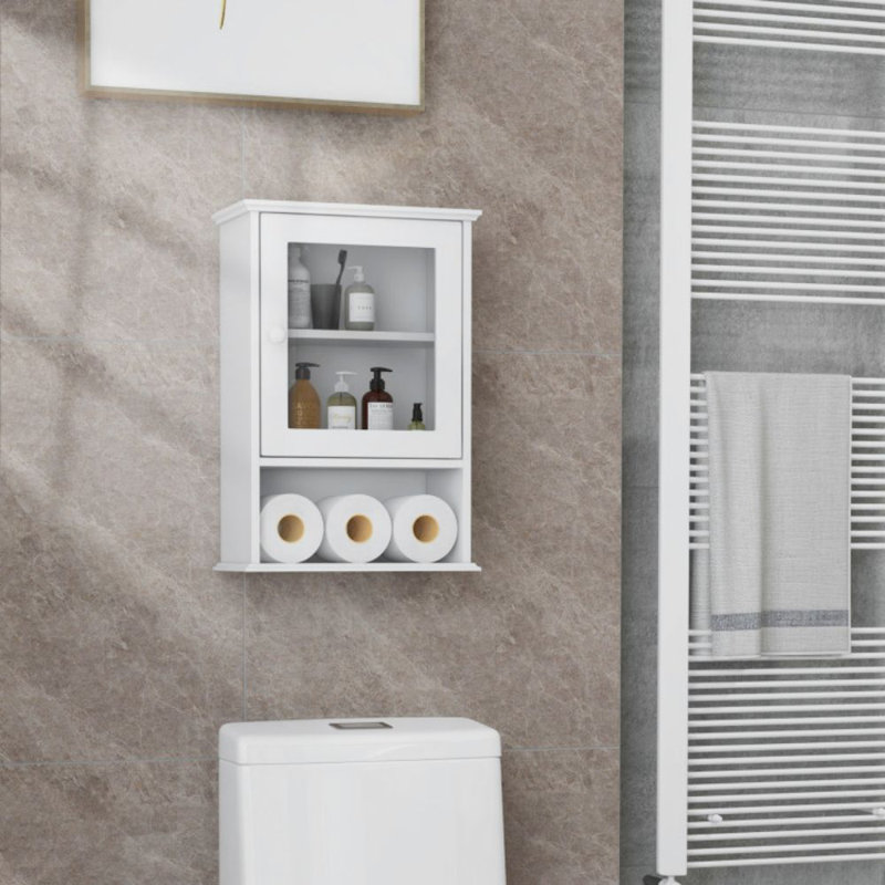 Armoire de salle de bain murale Najam, Blanc