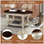 Table basse ovale en bois de 42 po, table basse à 2 niveaux avec tablette de rangement ouverte, plateau en bois massif beige / espresso | Idée de cadeau