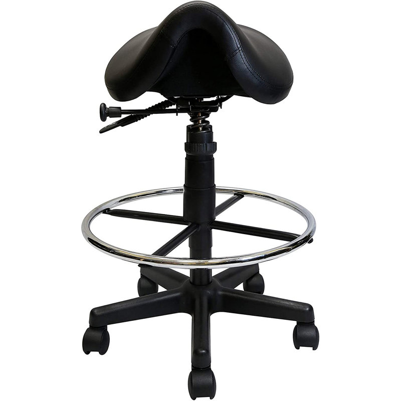Tabouret de laboratoire réglable en hauteur, Anneau repose-pieds