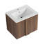 Meuble-lavabo mural de 30 po avec lavabo en céramique et portes à fermeture en douceur-129865308