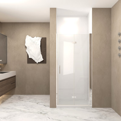 30x72 In Shower Door With 1/4" 6mm Tempered Glass, Aluminum Frame, Water - Blocking, Effortless Use Space Saving, Stylish Design