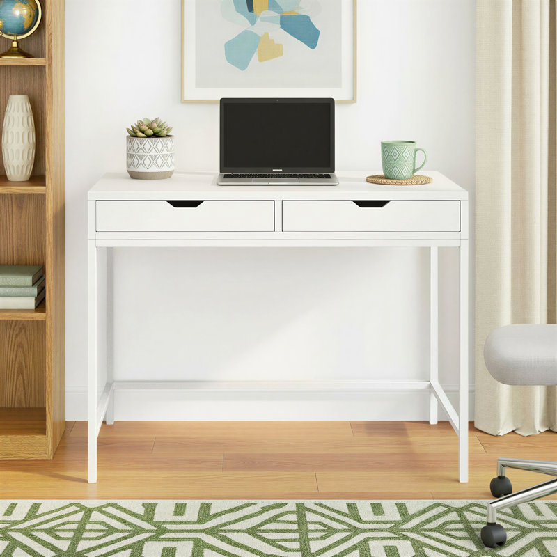 Aerne Solid Wood Desk, White