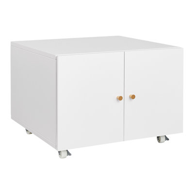 Metal Mobile Printer Stand With Storage – 2-door File Cabinet On Wheels (360° Swivel + Brake), Adjustable Shelf Dividers, Steel Handle For Home Office
