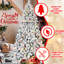 Arbre de Noël de 4 pi avec motif floqué, 150 lumières colorées Ul, 21 pins, 366 branches enneigées, structure à charnières et support en métal stable pour les fêtes
