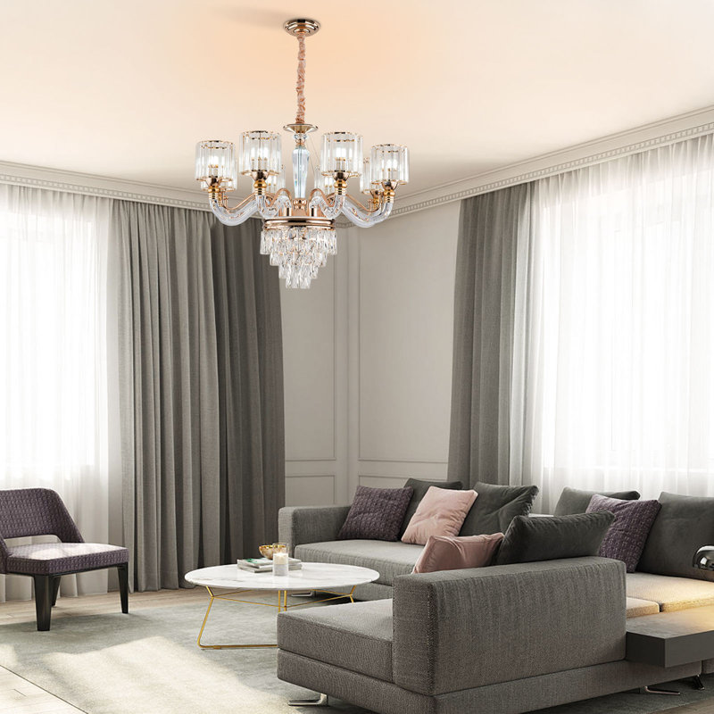 8 Light Modern Luxury LED Crystal Chandelier