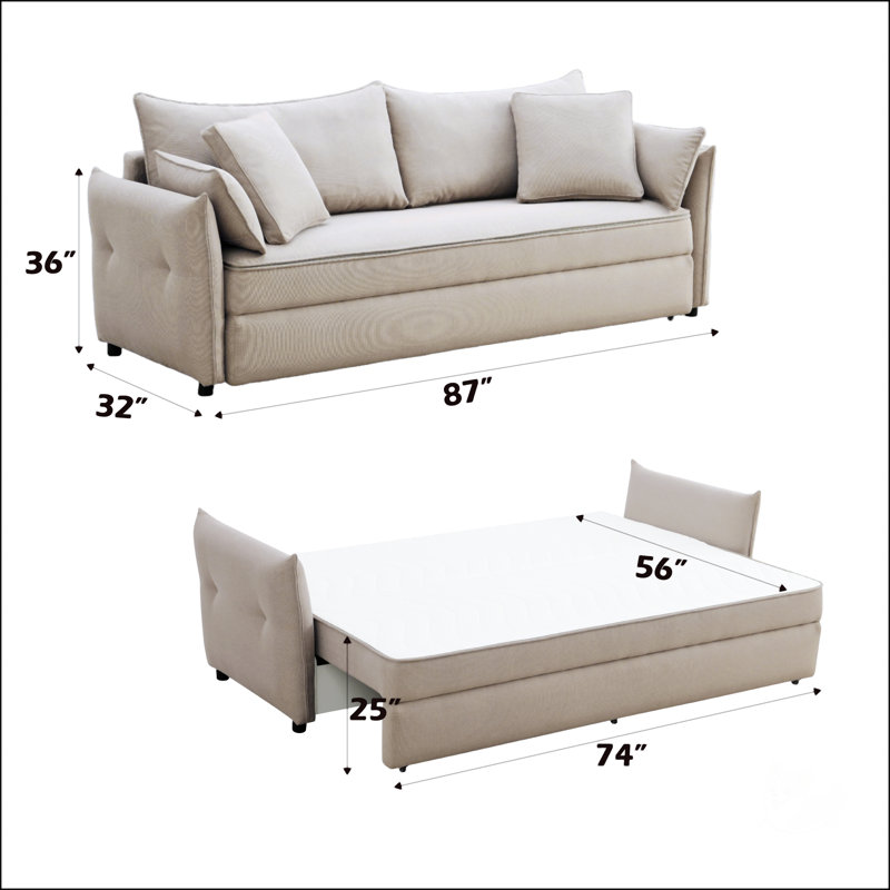 Lit gigogne escamotable en tissu avec rangement