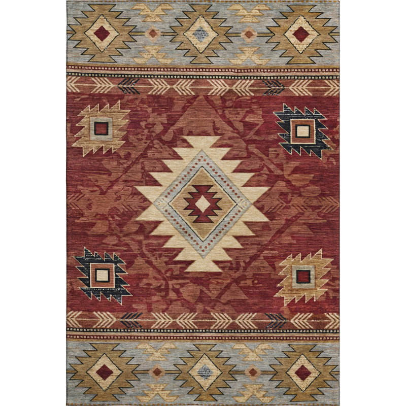 Premium Machine Washable Lubbers AMF1754 Tribal Rug, Rectangle 10' x 14'