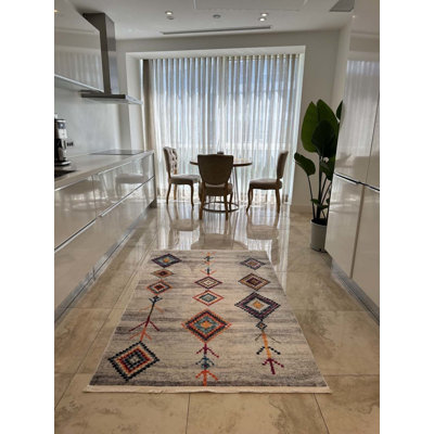 Tapis en coton avec envers antidérapant Lanney