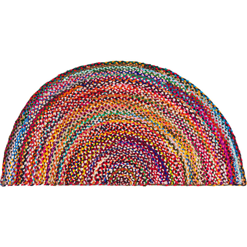 Hand Braided Cotton Southwestern Indoor Rug, Rectangle 3' x 6'