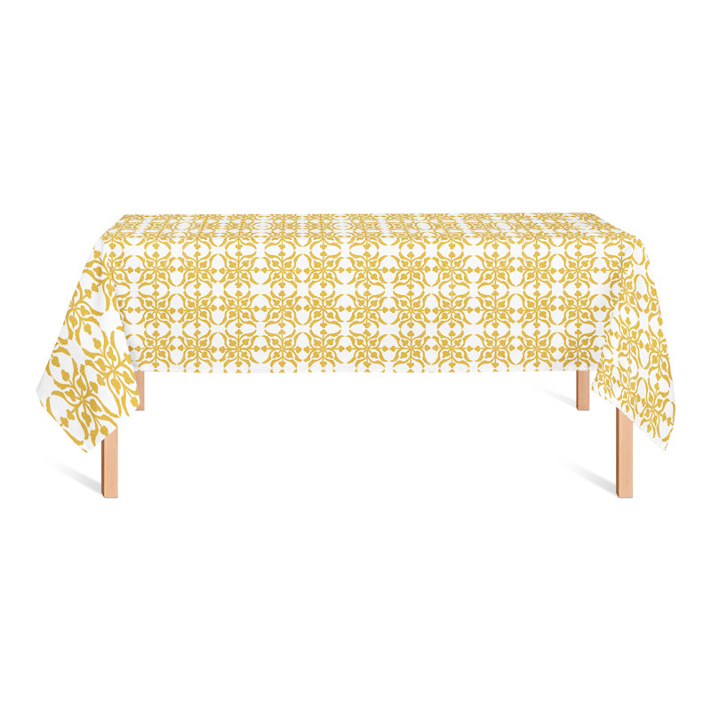 Langsten Geometric Tablecloth, Yellow