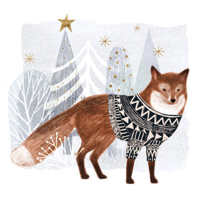 «Cozy Woodland Animal I» par Victoria Borges - impression sur toile tendue