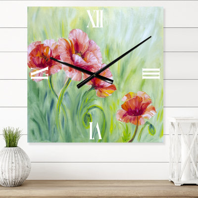 Horloge murale Blossoming Poppies II