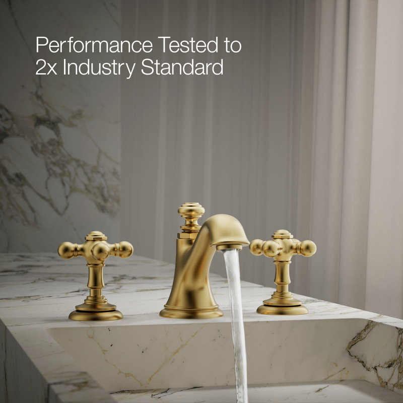 Artifacts® Bathroom Sink Cross Handles, Vibrant Brushed Moderne Brass