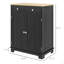 Buffet HOMcom avec comptoir en bois massif, armoire de cuisine moderne, armoire à café avec 2 tiroirs, portes et tablette réglable, noir vieilli-794245166