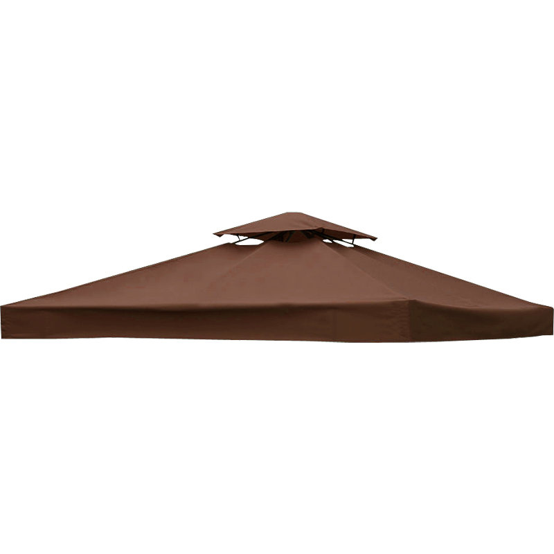 2-Tier Replacement Top Fabric for 3x3m Gazebo Pavilion Roof Canopy, Coffee