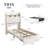 Wingback Upholstered Bed Frame with Galaxy Star Projector Speaker USB, Drawers and Storage Headboard-681121616-689939975