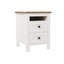 Table de chevet en bois blanc et brun avec 2 tiroirs pour la chambre à coucher, rangement élégant et attrayant 2 chambres - brun, espace de rangement spacieux, design intemporel, fabrication-894761560