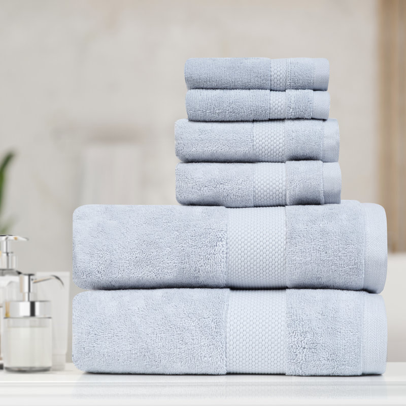 Farm to Home 100% Organic Bath Towel Set of 6 – GOTS & Oeko-TEX Certified Organic Cotton, Soft, Absorbent, Quick Dry - Includes 2 Bath Towels, 2 Hand Towels, 2 Washcloths