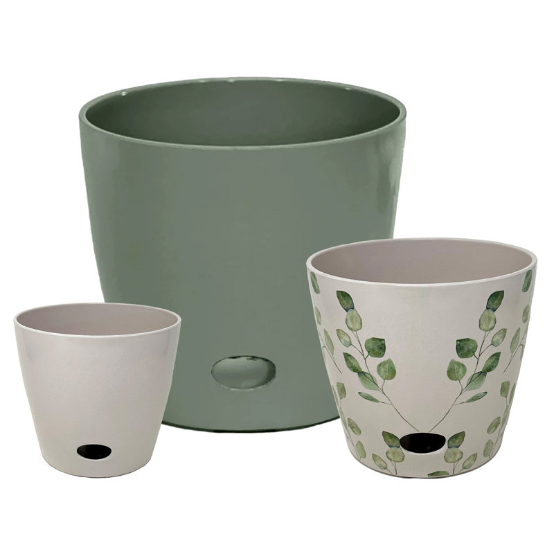 Ensemble de pots à fleurs 3 pièces Bamboo Blooms - 10, 7 et 5 pouces