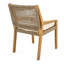 Chaises de salle à manger d'extérieur de 4 - Bois et finition, coussin crème, intempéries, taille compacte pour chaise en bois, couleur brune, confortable, patio facile à assembler