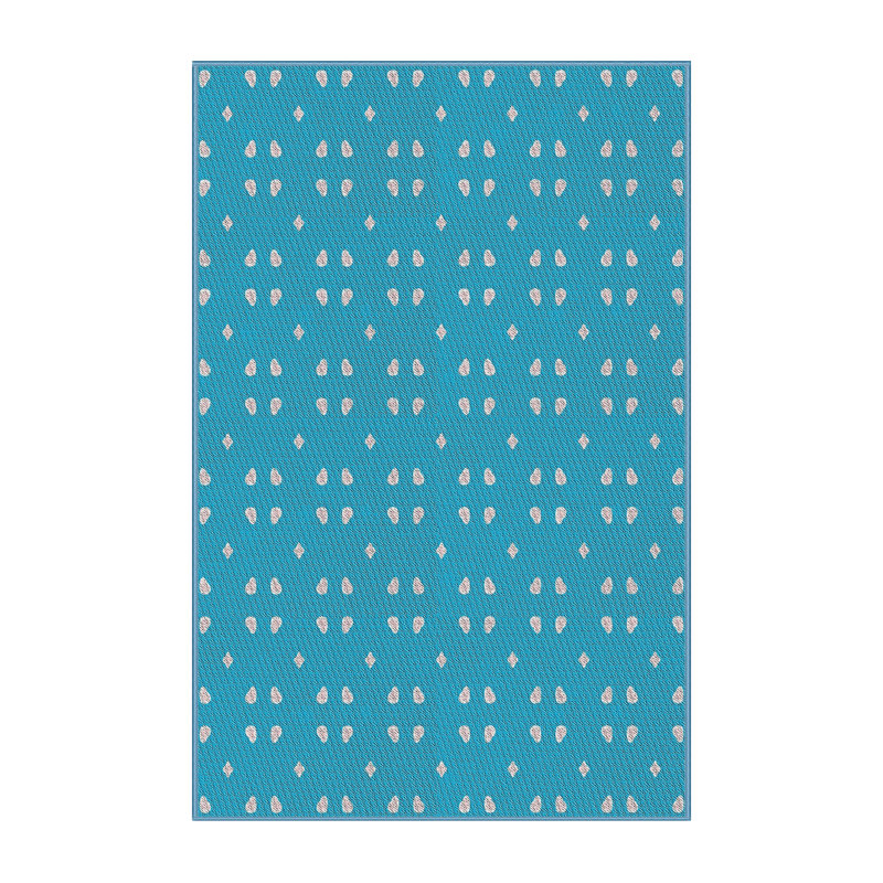 Tapis bleu ciel à motif Hillard, Rectangle 5 pi x 7 pi