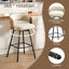 Tabouret de comptoir pivotant en similicuir avec dossier en bois cintré-1101743279
