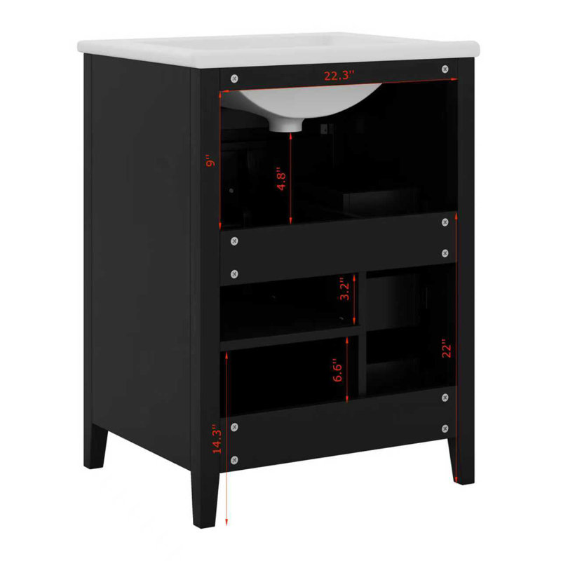 Armoire de rangement moderne avec tiroirs Modern, Noir