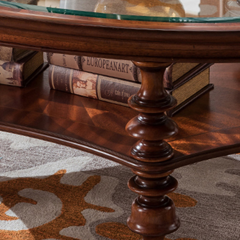 American-style carved solid wood coffee table