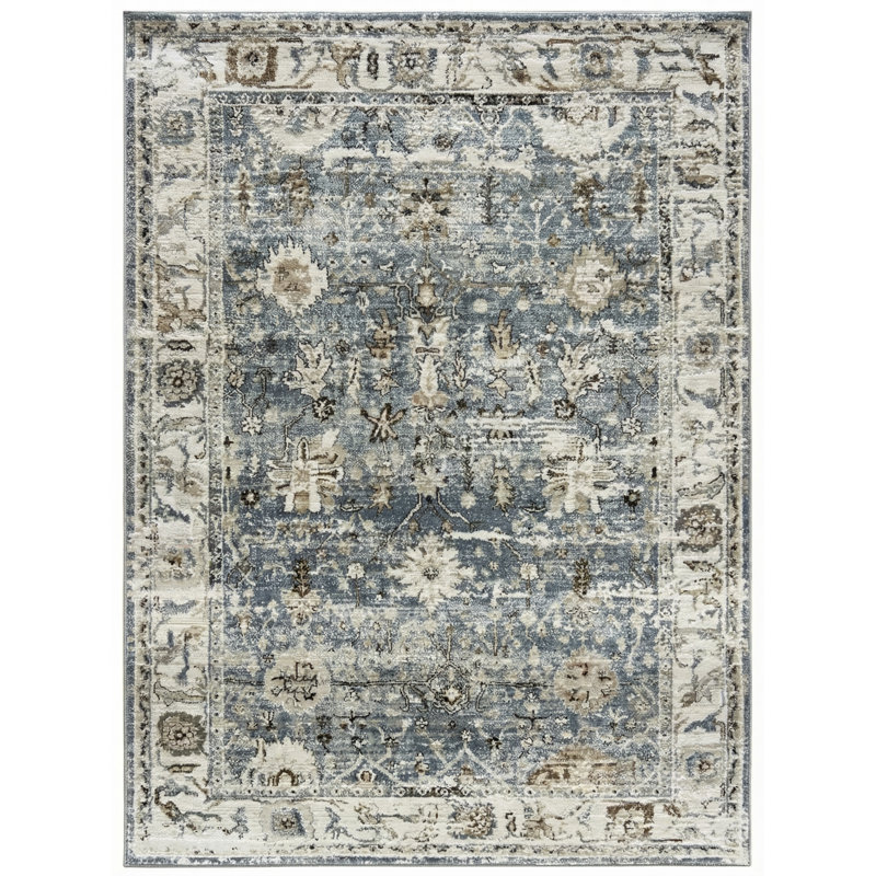 Rug Branch Aneko Scandinavian Indoor Area Rug, Blue , Distressed, Rectangle 3'11" x 5'7"
