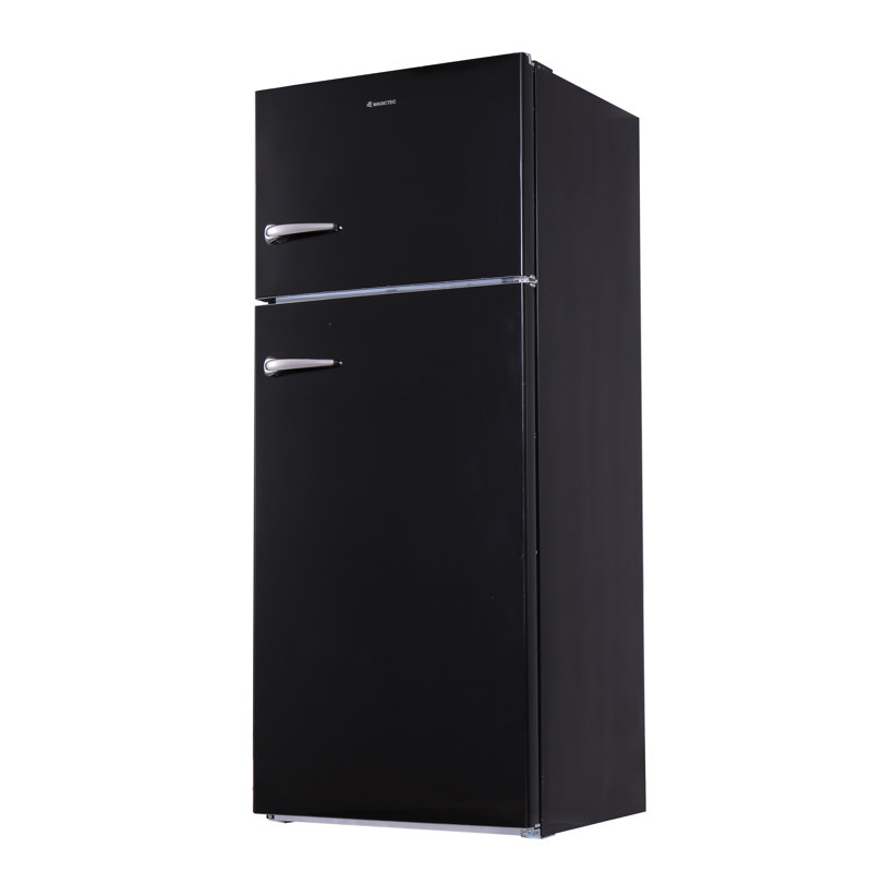 Conserv 30 in Retro Refrigerator 18cf Top Mount w/Automatic Ice Maker 110v Handle, Black