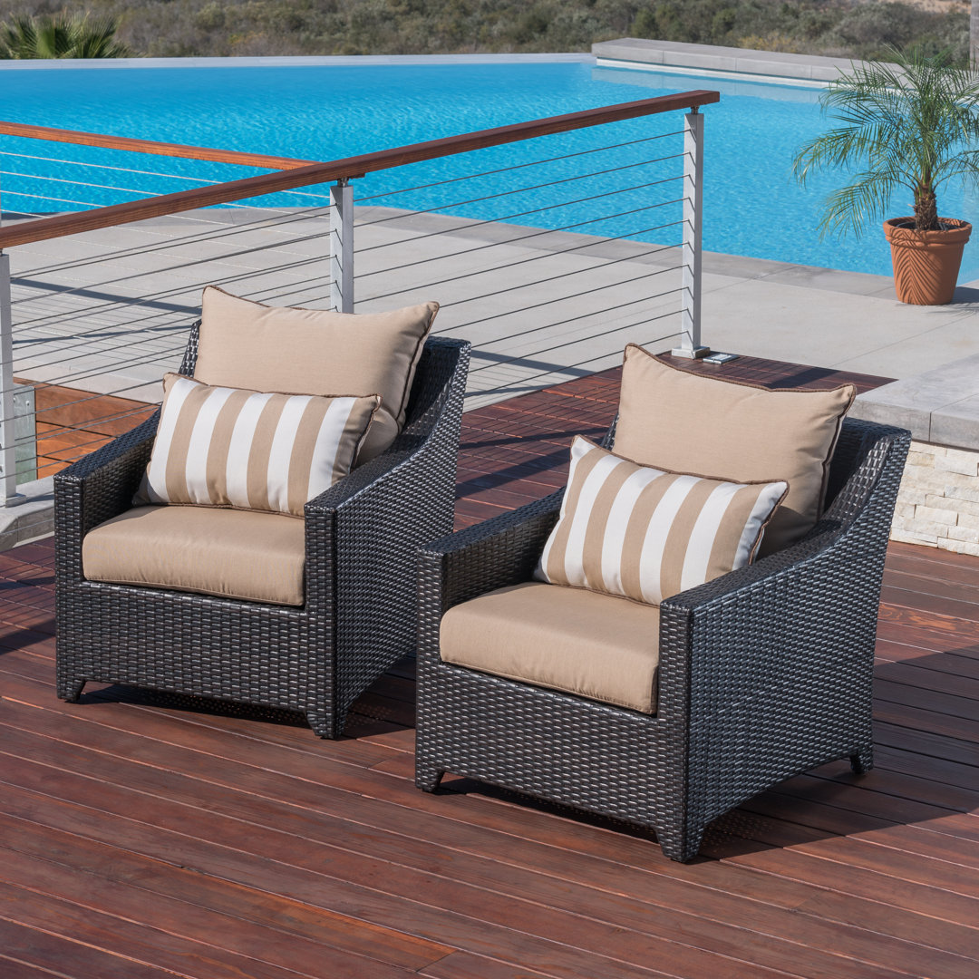 Fionnula Patio Chair with Sunbrella Cushions (Set of 2) Wildon Home® Cushion 