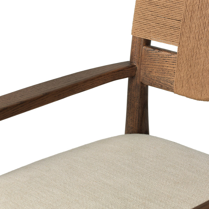 Tova Upholstered Arm Chair, Bergamo Parchment/Light Buff/Natural