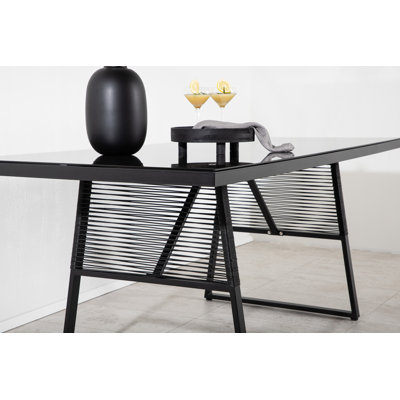 Tesni Rectangular Metal Outdoor Dining Table , 193cm cm W 90cm cm D