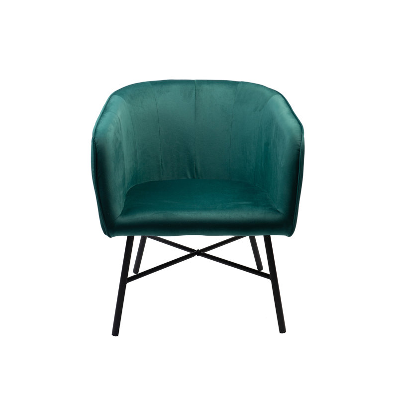 Daevin 17.34'' H Velvet Upholstered Armchair, Green