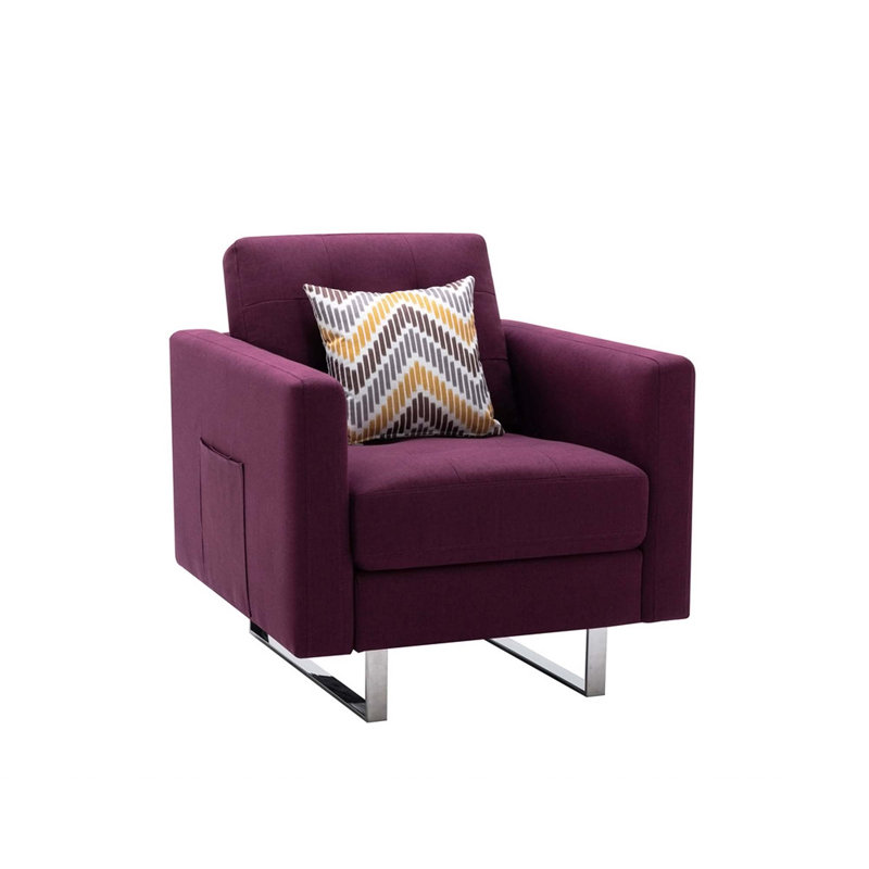 Fauteuil de canapé confortable et moelleux avec dossier robuste pour la détente, Lin mauve