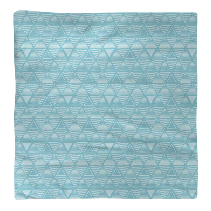 Serviette de table en coton à triangles dessinés à la main, H 0,1 po x l 10 po x P 10 po, Turquoise