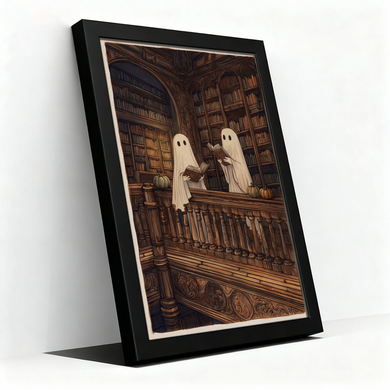 Art blanc sur toile, bibliothèque blanche, 30"H x 20"W