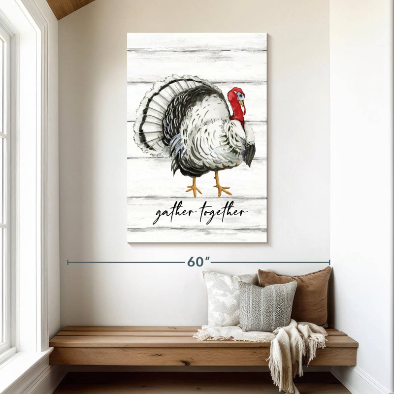 Black And White Turkey Wall Sign, 48" H x 32" W