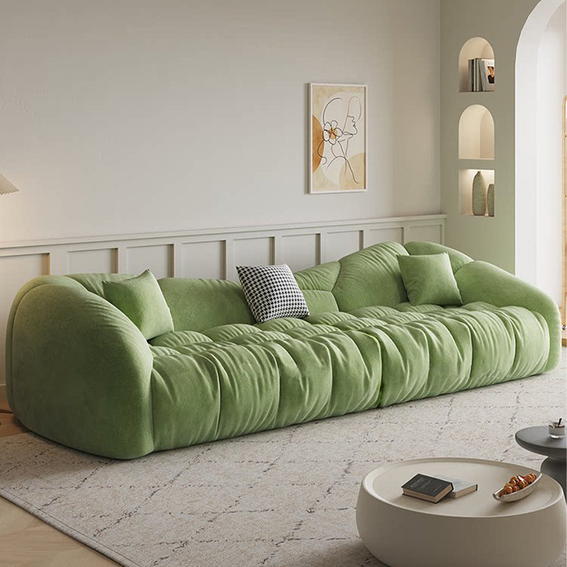Coussin modulaire en polyester vert, 28.35" H x 110.24" W x 41.34" D, Green