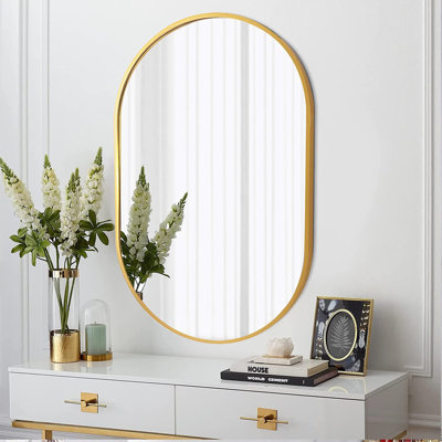 20 x 28 Inch Metal Oval Mirror