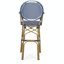 Ensemble de 2 tabourets de bar d'extérieur en osier et aluminium 29,5 po, bleu marine, imprimé bambou