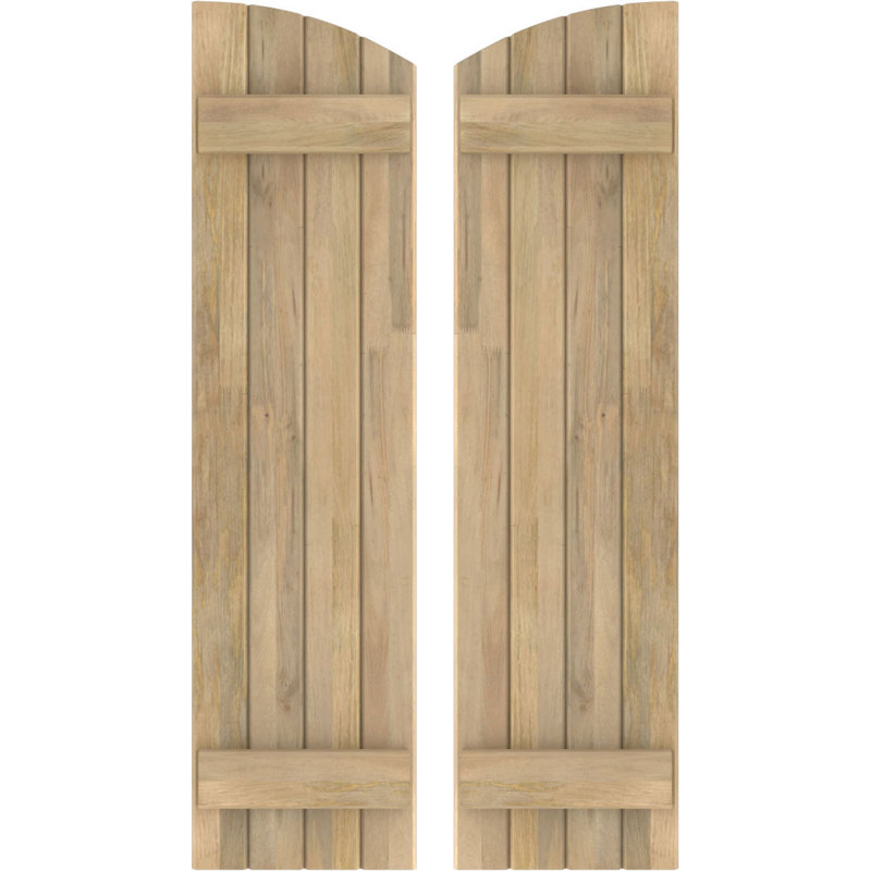 Volets de planche-n-lattes jointes avec plateau elliptique Americraft (2 lattes) (par paire), Sans finition, 14", 48"