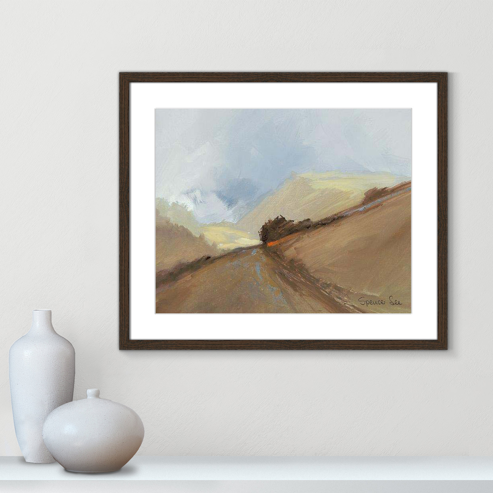 Heaven And Earth II by Spencer Lee, 21.5" H x 25.5" W x 0.75" D, Walnut Framed