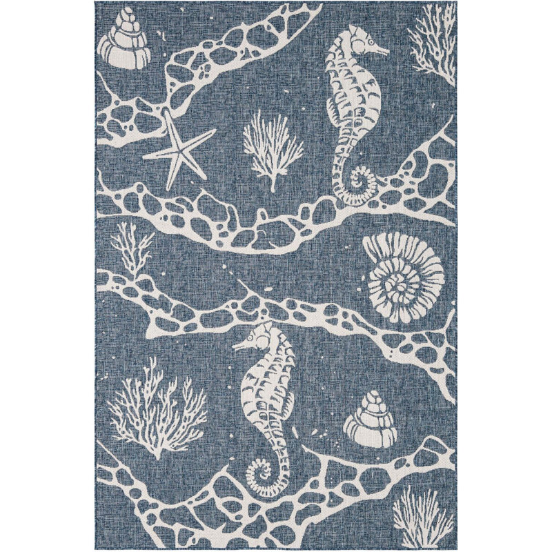 Tapis contemporain bleu marine Aycan, Rectangle 6 pi 1 po x 9 pi