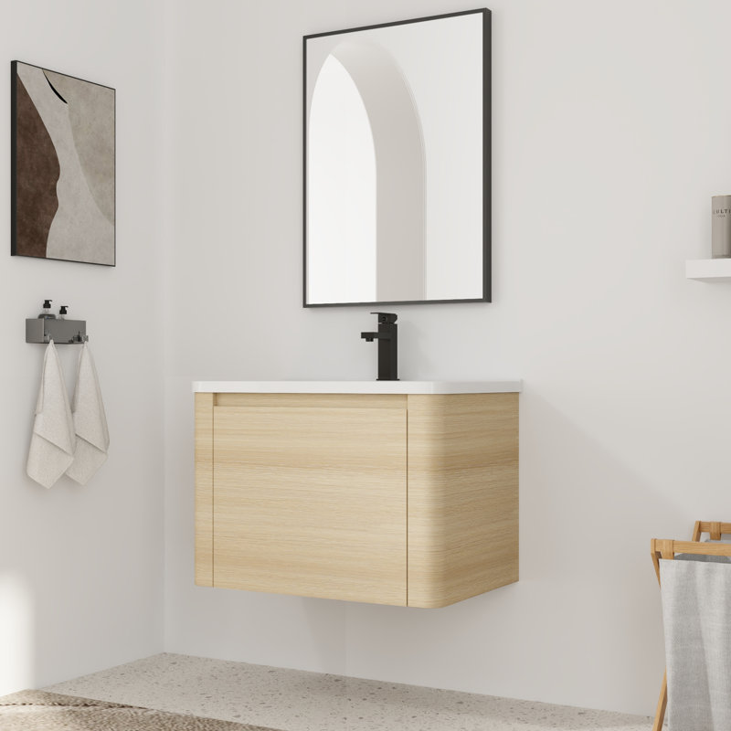 Meuble-lavabo simple 28 po avec lavabo en céramique, 28"