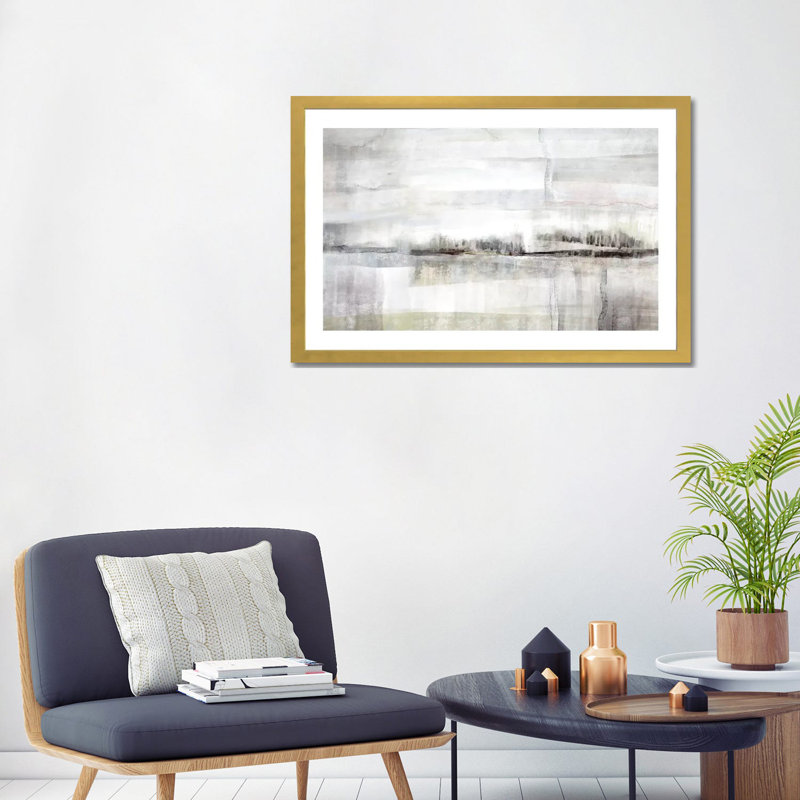 "Valley fair" par Nan, reproduction d’art, H 24 po x l 32 po x P 1 po, Papier encadré doré, Blanc