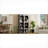 Cabinets | Set of 2 5-Tier 72" Farmhouse Two-Tone Adjustable Shelf Storage Bookcases, Slate Gray | Particle Board+MDF | Rustic/Lodge