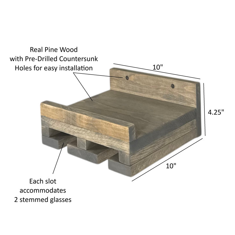 Porte-bouteilles Cask & Timber, 10 pouces, Gris patiné