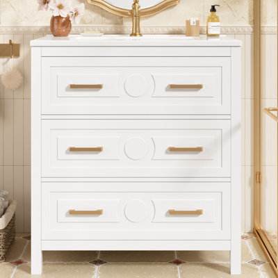 Single Bathroom Vanity with Ceramic Basin